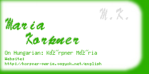 maria korpner business card